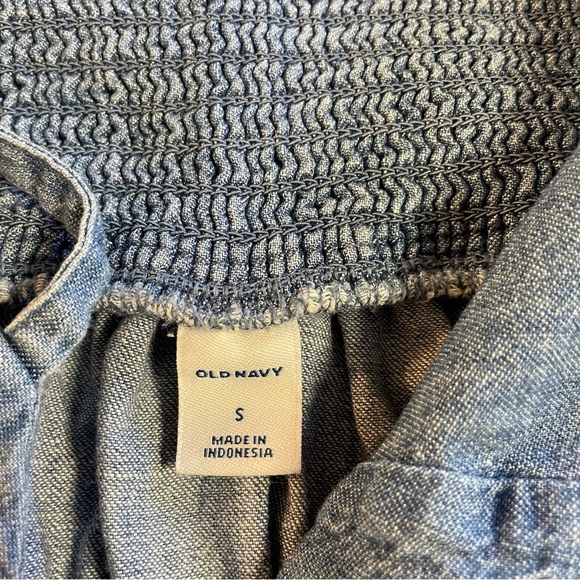 Old Navy Women's Chambray Tie-Front Top Size Small - Picture 7 of 9